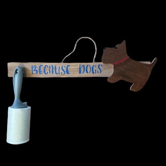 Other - 🤯part of the 3/$15 sale  Funny dog wood decor/ lint roller holder  homemade new